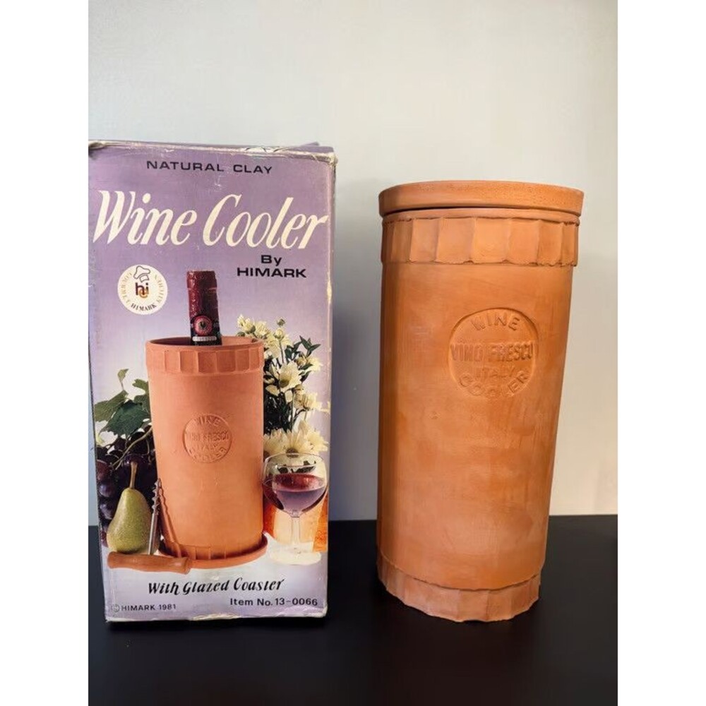 Himark Vino Fresco Terracotta Wine Cooler Natural Clay Italy Boxed Chiller